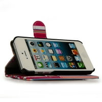 Mobiltelefon pénztárca tok kickstand segítségével az iPhone SE 5S 5C 5 -hez