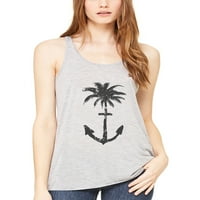 Női horgony Palm Flowy Racerback Tank Top