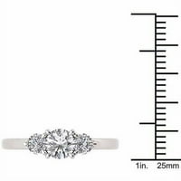 Carat T.W. Gyémánt háromköves 14 kt fehér arany eljegyzési gyűrű