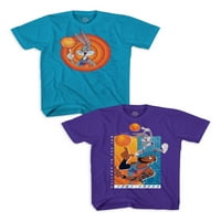 Space Jam Boys Bugs Bunny Toon Squad fiúk grafikus póló, 2-Pack, Méret 4-18