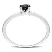 Miabella női 1- Carat T.W. Fekete gyémánt 10KT fehérarany pasziánsz eljegyzési gyűrű