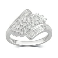 Arista Carat T.W gyémánt divat évforduló gyűrű sterling ezüstben