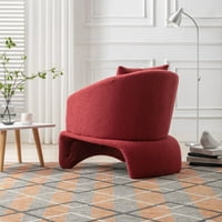 Aukfa Modern szövet ékezetes szék, karosszék egyszemélyes kanapé a nappali hálószobához, piros