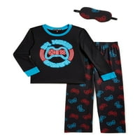 Social Edition Boys pizsama, megfelelő szemmaszkkal, 2-darabból, 4-16-os méretekkel