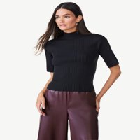 Scoop Női Mock Neck Top, Méret XS-2XL