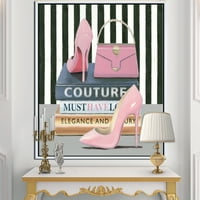 Designart 'glam divat magas sarkú cipő vii' posh & luxe keretes vászon