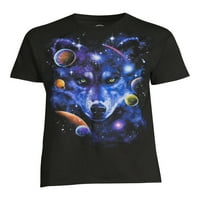 Galaxy Wolf Head férfi grafikus póló rövid ujjú, S-3XL méretű