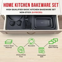 Bakeware szett - - non -tapadásprofesszionális otthoni Bakeware - Multi -Méretű sütőlap -készlet - muffin serpenyő, kenyér serpenyő