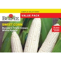 Burpee Burpee hármas korona fehér hibrid édes kukorica zöldségmag-értékcsomagja, 1 csomag