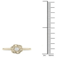 Imperial 1 10ct tdw gyémánt 10k sárga arany rózsa virág divat gyűrű
