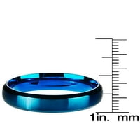 Tengerparti ékszerek kék bevont rozsdamentes acél ferde kényelem illesztés gyűrű