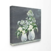 Stupell Industries fehér virágok kék zöld festés XL Canvas Wall Art készítette: Julia Purinton