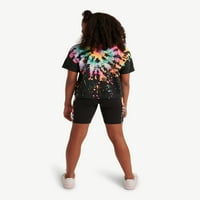 Justice Girls túlméretezett póló és kerékpáros rövidnadrág, 2-darabból, méretek XS-XLP