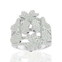 Ezüst ezüst köbös cirkóniumi multi virággyűrű