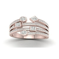 5 8ct TDW Diamond 10K rózsa arany divatgyűrű
