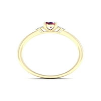 Imperial drágakő 10K sárga arany ovális vágás rubin 1 20ct tw gyémánt női gyűrű