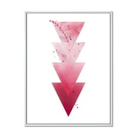 Designart 'Absztrakt geometriai művészet piros háromszögek kompozíciója' Modern keretes vászon fali művészet