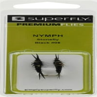 Superfly Stonefly nimfa, fekete, 8. méret