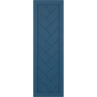Ekena Millwork 12 W 50 H True Fit PVC Egyetlen Panel Heringbone Modern Style rögzített redőnyök, Sojourn Blue