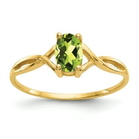 Primal Gold Karat sárga arany peridot születési gyűrű