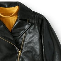 Wonder Nation Moto kabát és kockás ruha, 2 darabos készlet