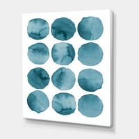 Designart 'Blue Aquamarine Circles geometriai elemek' Modern vászon fali művészete