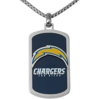Rozsdamentes acél engedéllyel rendelkező NFL San Diego Chargers kutya címke logó medál, 22 lánc