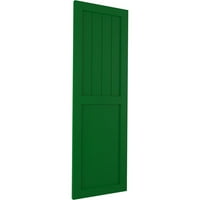 Ekena Millwork 18 W 61 H True Fit PVC parasztház sík panel kombinált rögzített redőnyök, viridian zöld