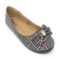 Victoria K Women's Glen Plaid illesztő íj strasszos balerina lakásokkal