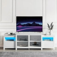 Gewnee LED TV-állvány 65 TV-hez, TV-szekrény 16 színű RGB LED-es lámpákkal, fehér