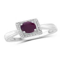 1. Carat T.G.W. Ruby drágakő és fehér gyémánt akcentus ezüst gyűrű