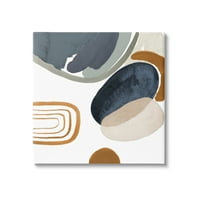 Stupell Industries absztrakt lekerekített formák csíkos mintázat akvarell részletek festménygaléria csomagolt vászon nyomtatott