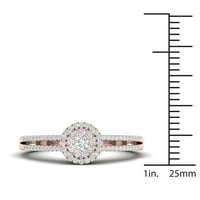 1 4ct tdw gyémánt 10k rózsa arany halo eljegyzési gyűrű