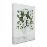 Stupell Industries virágzó fehér virágok csendélet váza festménygaléria csomagolt vászon nyomtatott fali művészet, Cindy Jacobs