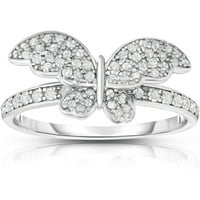 Carat T.W. Gyémánt ezüst divatgyűrű Hi i minőségű egyvágó gyémántokkal