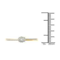 Carat T.W. Gyémánt 10KT sárga arany klaszter eljegyzési gyűrű