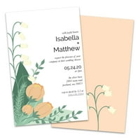 Személyre szabott Peachy Wildflowers esküvői zuhany meghívás