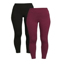 Idő és a Tru Női magas emelkedésű kötött lábbeli, 27 Inseam, 2-Pack, Méret XS-XXL