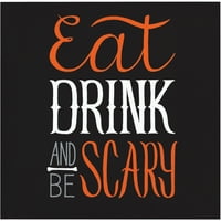 Egyél, inni és félelmetes Halloween italszalvéták száma a vendégeknek