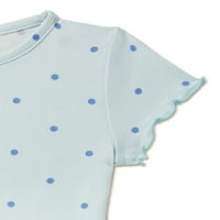 Wonder Nation Baby és kisgyermek lányok HACCI kötött pizsama szett, 4 darab, méretek 12m-5T