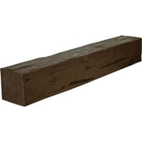 Ekena Millwork 4 H 6 D 60 W Hand Hewn Fau Wood kandalló kandalló, természetes mahagóni