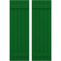 Ekena Millwork 1 2 W 40 H Americraft Öt tábla külső igazi fa csatlakoztatott deszka-N-Batten redőnyök, Viridian Green