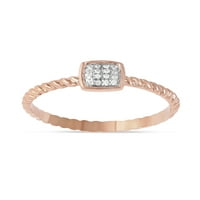 Imperial 1 20Ct TDW gyémánt rózsaszín tónusú ezüst párna alakú klaszter ígéret gyűrű