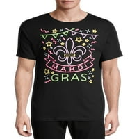 Mardi Gras férfi Neon Mardi Gras Rövid ujjú póló