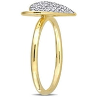 Carat T.W. Gyémánt 10K sárga arany szívgyűrű
