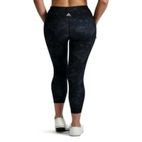 Reebok női nyomtatott Prime Highrise Legging 25 Inseam és oldalsó cipzáras zsebével