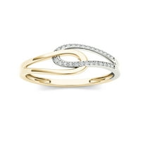 1 10 ct tdw gyémánt 10k sárga arany reteszelő hurkok divatgyűrű