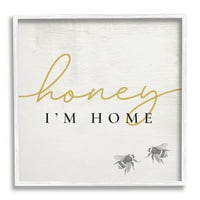 Stupell Industries Honey Home Home Greinting Charming Bee Pun, 12, Design by Daphne Polselli
