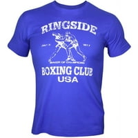 Gyűrűs bokszklub USA póló közepes kék