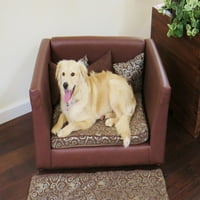 Deluxe ortopédiai memóriahab kutya ágy készlet, nagy, elegáns barna
